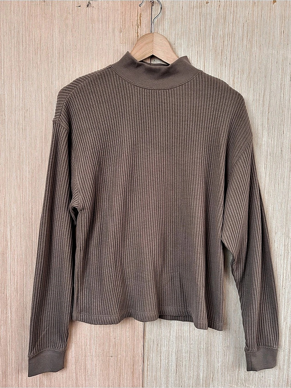 Gap Ribbed Mock Neck Sweater Brown Small NWT